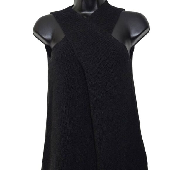 Commense Halter Cross-Over Collar Sweater Size Medium Tank Top Ribbed - Picture 3 of 5